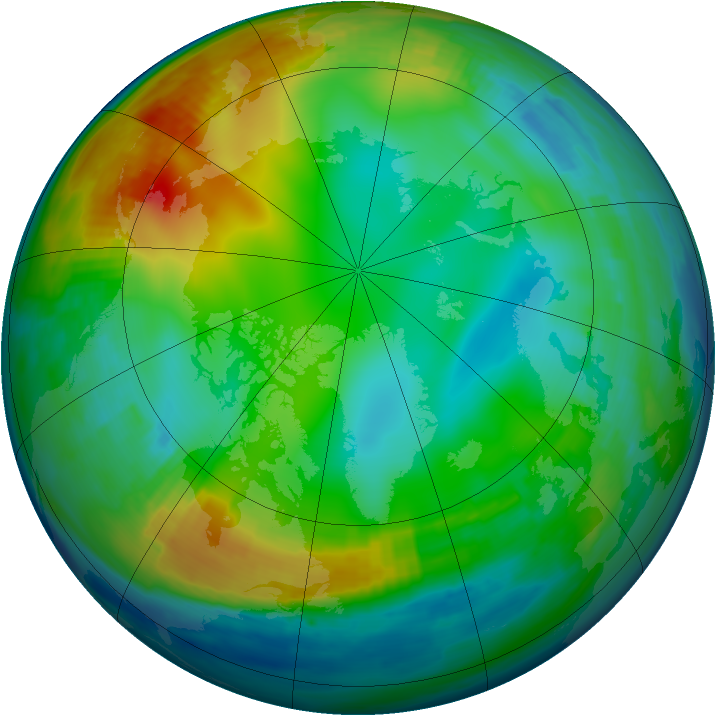 Arctic ozone map for 23 December 1999